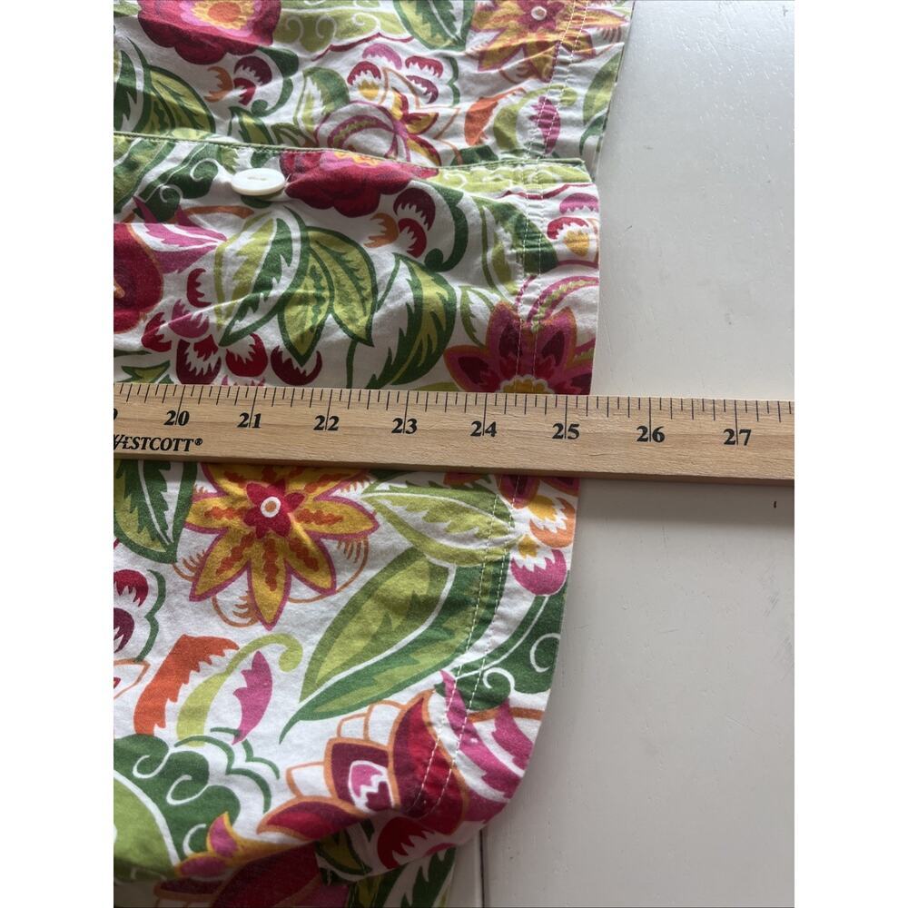 Pottery Barn Women Sz S Pajama Button Up TOP ONLY Floral Gardener 100% Cotton - Picture 9 of 10